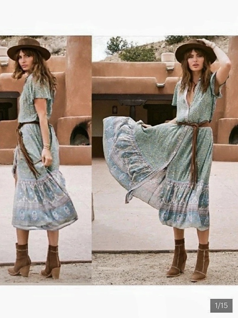 Spell & The Gypsy Jasmine Floral Maxi Dress in Green & Blue